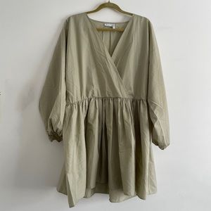 ASOS long sleeve green baby doll dress
